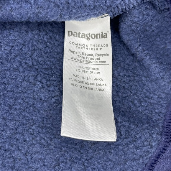 Patagonia Women's Small Better Sweater Long Coat Jacket Fleece Blue Zip Button - Picture 8 of 16